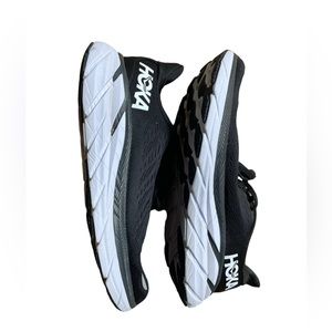 Hoka One One Womens Clifton 8 1119394 BWHT Black Running Shoes Sneakers 8B